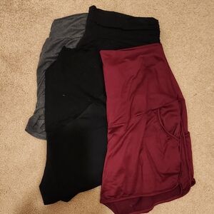 Maternity Shorts Bundle - Black, Gray, and Burgundy